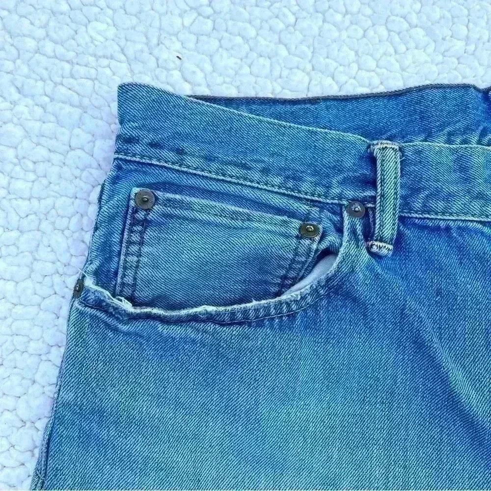 Polo R. Lauren Boyfriend Classic‎ Fit Med Wash Faded Cutoff Jean Shorts Size 35